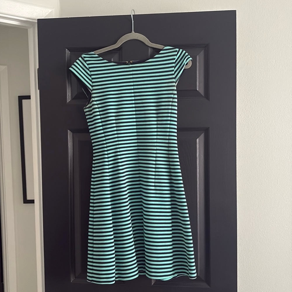 Lily Pulitzer teal and navy striped mini dress